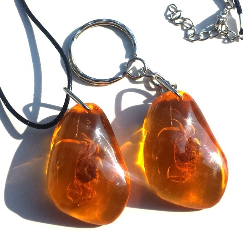 sale Real Crab in Amber Resin Cancer Pendant Necklace Ocean Animal Summer Jewelry Keychain Gift for Adults Kids.jpg