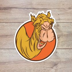 smiling camel sticker, waterproof vinyl decal, great gift for animal lovers