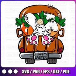 easter bunny truck png sublimation design, easter sublimation png, bunny truck png,easter day png, happy easter png, dig