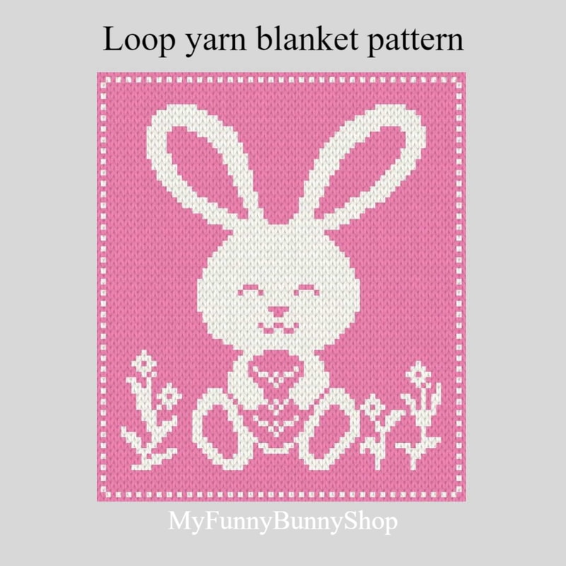 Loop yarn Bunny with Egg blanket pattern PDF | Inspire Uplift