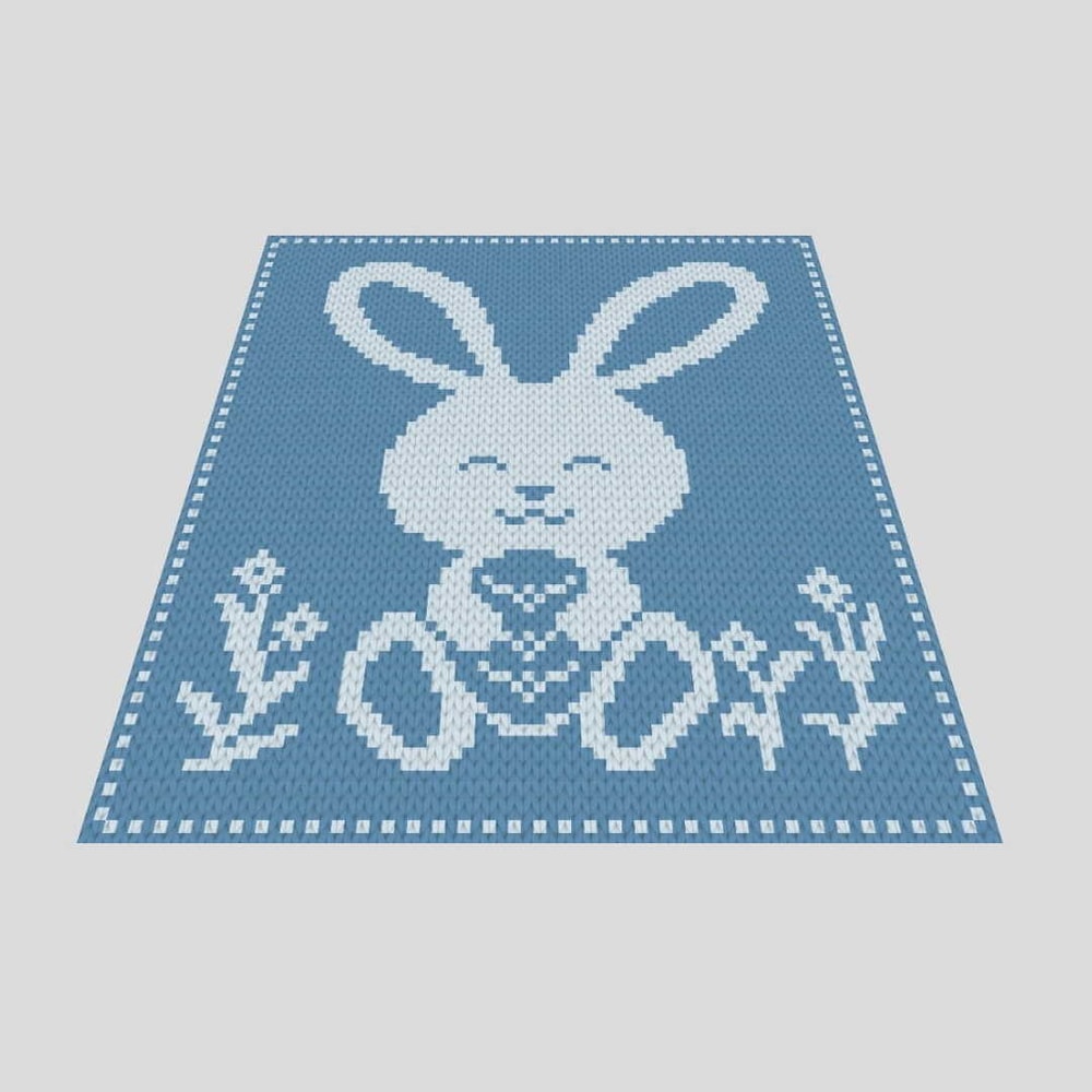 Loop yarn Bunny with Egg blanket pattern PDF | Inspire Uplift