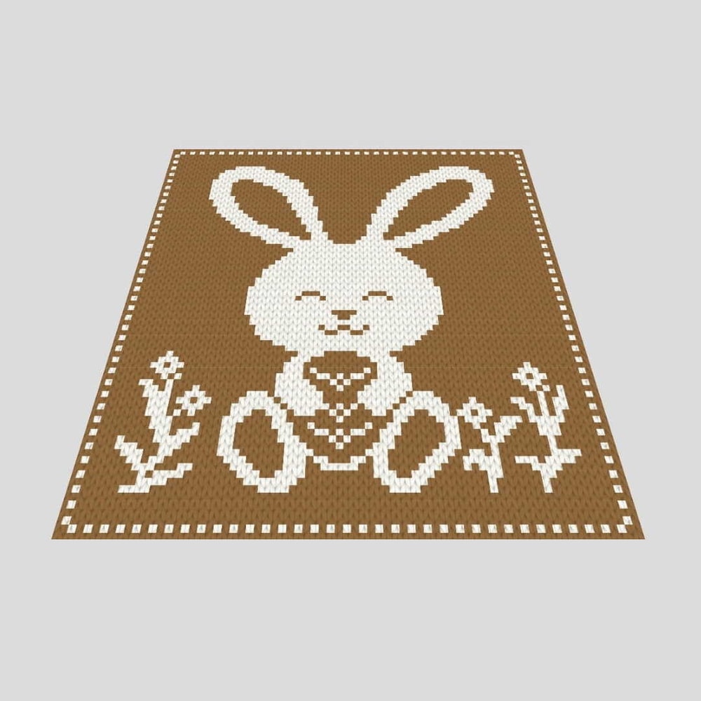Loop yarn Bunny with Egg blanket pattern PDF | Inspire Uplift
