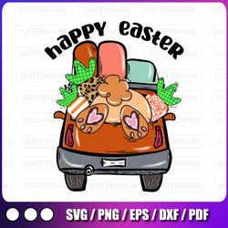easter sublimation png design | easter truck | hand drawn | digital download | happy easter | rabbit truck | easter png