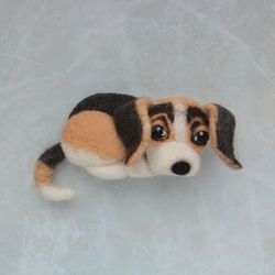 Custom beagle dog portrait pin from photo Handmade needle felted pet brooch Pet loss gift Personalized dog replica