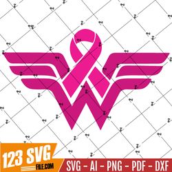 Breast Cancer Woman SVG, DXF and PNG format, Breast Cancer Super hero logo SVg, Breast Cancer Awareness svg