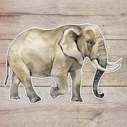 african elephant sticker, waterproof vinyl decal, great gift for animal lovers