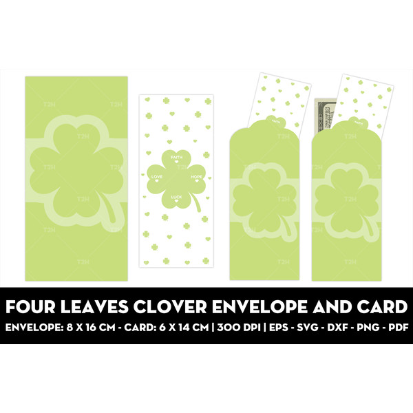 Four leaves clover envelope and card cover.jpg