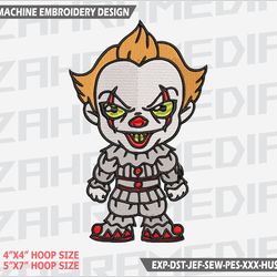 machine embroidery design,files, pennywise, instant download