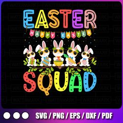 easter squad svg, cute bunnies svg, easter squad happy easter, easter bunny png, easter garland