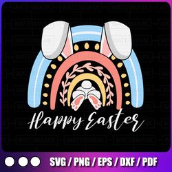 happy easter svg, easter rainbow, easter bunny svg, svg cut file, cricut, instant download, digital download, svg, svg