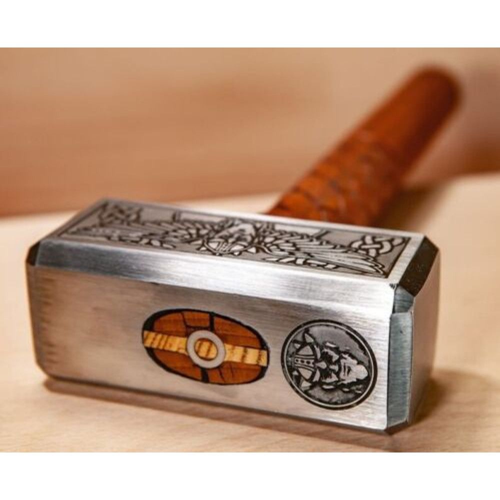 Handforged Thor Viking Carbon steel hammer Blacksmith tool Kalapax face Engraved, Viking War Hammer, Thor Hammer Replica 7.jpg