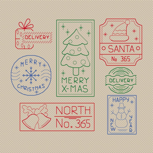 Christmas Stamps embroidery pattern
