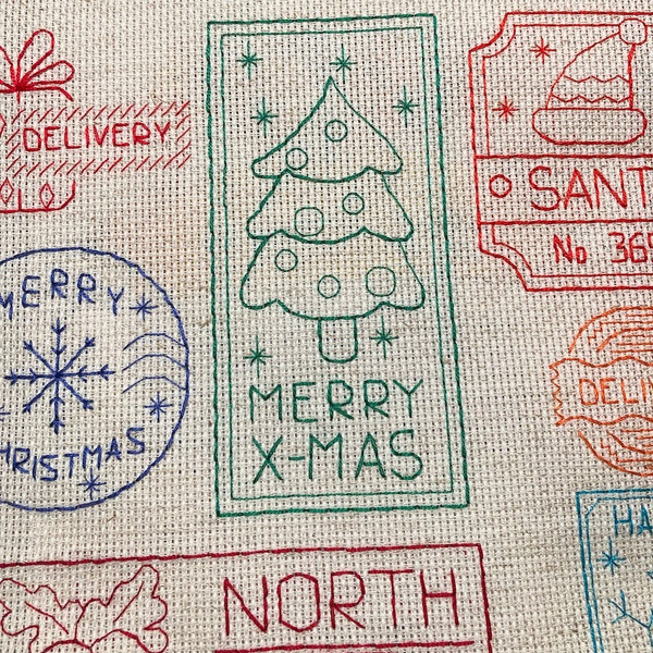 Christmas Stamps embroidery pattern-5