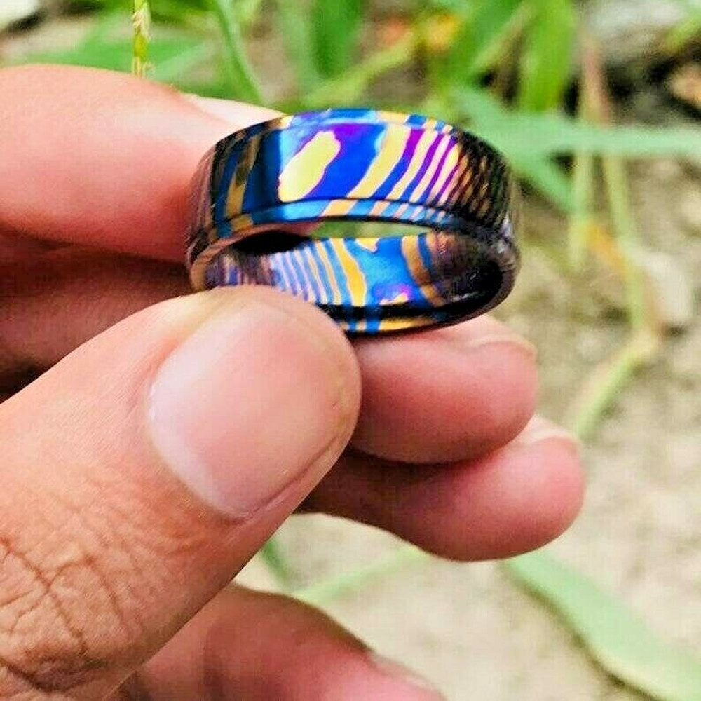 Handmade Titanium Mokuti Timascus Ring, Men's Women's Wedding band Ring, Viking Ring, Handmade Ring, Custom Ring Gifts.jpg