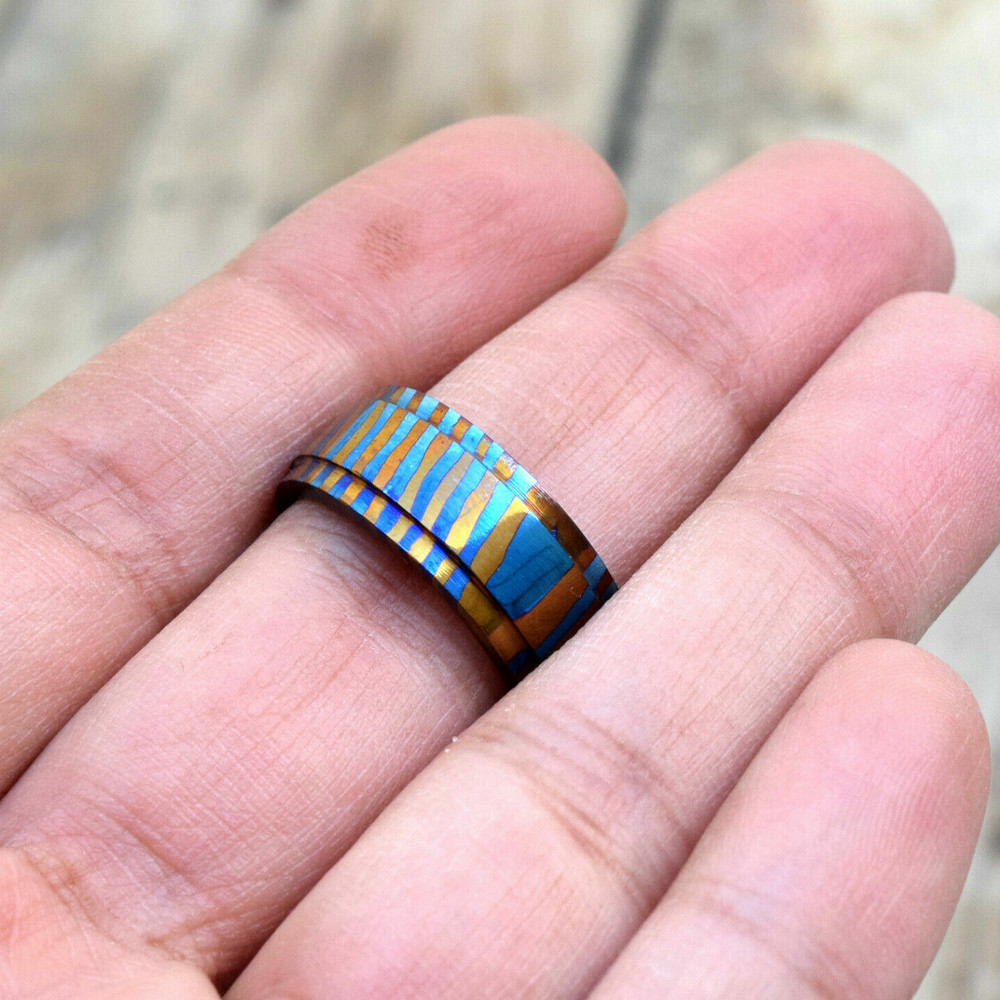 Handmade Titanium Mokuti Timascus Ring, Men's Women's Wedding band Ring, Viking Ring, Handmade Ring, Custom Ring Gifts 4.jpg