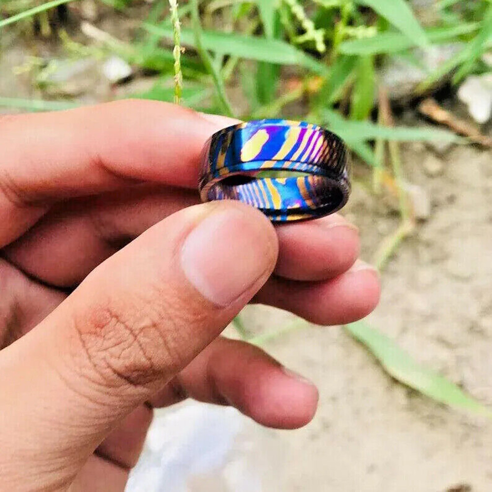 Handmade Titanium Mokuti Timascus Ring, Men's Women's Wedding band Ring, Viking Ring, Handmade Ring, Custom Ring Gifts 2.jpg