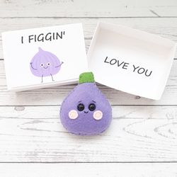 fig, pocket hug, fig card, long distance friendship, gift for best friend, 1 year anniversary gift for boyfriend, puns