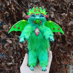 Dragon forest dragon ooak dragon plush dragon plushie art doll dragon plush lovely dragon art doll ooak fantasy doll