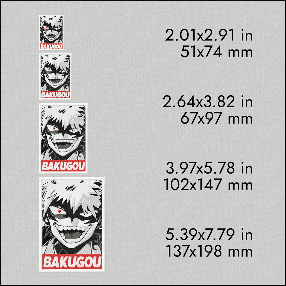 bakugo my hero academia machine embroidery designs