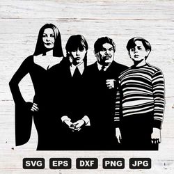 the addams family svg cutting files 2, jenna ortega digital clip art, wednesday svg, files for cricut and silhouette.