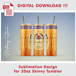 Crown Royal Template - Seamless Sublimation Pattern - 20oz SKINNY TUMBLER - Full Tumbler Wrap