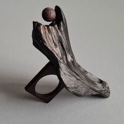 Driftwood Black Cocktail Ring