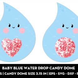 Baby blue water drop candy dome
