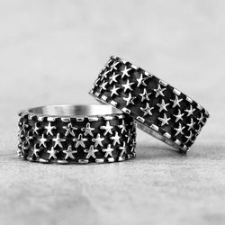 star ring. zodiac ring. stainless steel