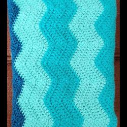 chevron stitch ripple afghan crochet blanket, crochet ripple afghan blanket, handmade blanket