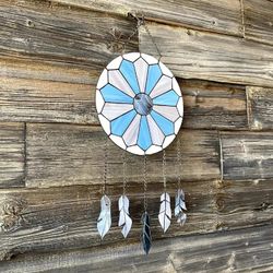 Mandala stained glass window hangings - Mothers day gift - Stained glass suncatcher - Modern stained glass decor