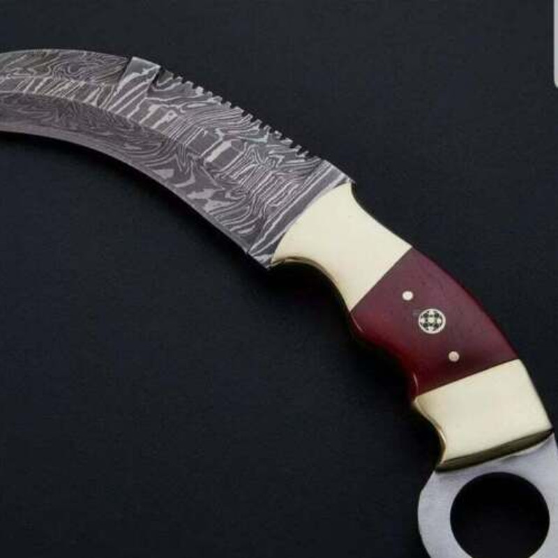 Full Tang Hand Forged Damascus Steel Karambit Knife, Custom Handmade Karmbit, Karambit Knive, Karambit Knife 1.jpg
