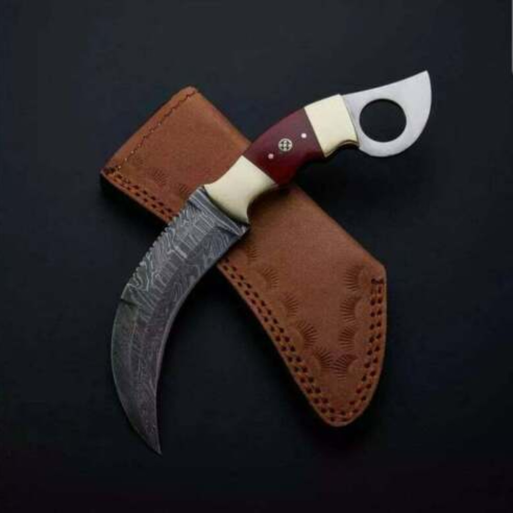Full Tang Hand Forged Damascus Steel Karambit Knife, Custom Handmade Karmbit, Karambit Knive, Karambit Knife.jpg