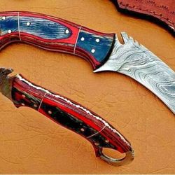 custom handmade karmbit, karambit knive, karambit knife, full tang hand forged karambit damascus steel karambit knife,