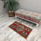 low pile rug, bath mat runner, entry mat, red turkish rug, natural rug, handmade rug, vintage rug, shoe mat, floor runner01.jpg