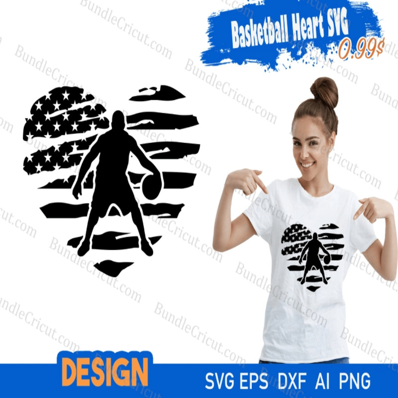 Basketball Heart SVG Files _ Basketball SVG Cut Files _ Basketball Love Vector Files _ Basketball Silhouette Clip Art.png