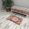 Bath Mat Rug, Pink Doormat, Front Porch Rug, Hand Knotted Rug, Natural Rug, Vegetable Dyed Rug,vintage Turkish Rug02.jpg