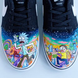 Rick and Morty Sneakers , R n M inspired Nike shoes, Custom painted gift for boyfriend