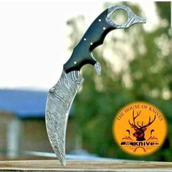 custom karambit, handmade karambit, full tang hand forged damascus steel karambit knife, karambit knive, karambit knife