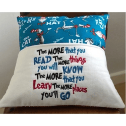 The more that you read embroidery design 3 Sizes reading pillow-INSTANT D0WNL0AD