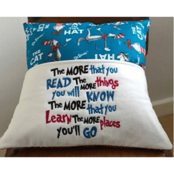 the more that you read embroidery design 3 sizes reading pillow-instant d0wnl0ad