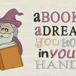 A book is a dream with Wizard 2 designs reading pillow-INSTANT D0WNL0AD