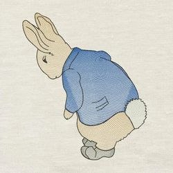 rabbit embroidery design 3 sizes reading pillow-instant d0wnl0ad