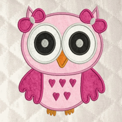 Owl girl applique embroidery design 3 Sizes reading pillow-INSTANT D0WNL0AD