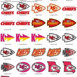 Collection NFL SPORTS KANSAS CITY CHIEFS LOGO'S Embroidery Machine Designs