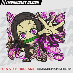 anime inspired , machine embroidery design, files, instant download