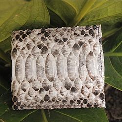 Genuine Python Skin Men Flat Wallet | Exotic Leather Money Wallet | Gift For Him | Money Clips and Wallet | Grey Portmon