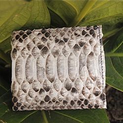 genuine python skin men flat wallet | exotic leather money wallet | gift for him | money clips and wallet | grey portmon