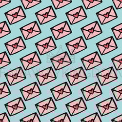 love mail hand drawn seamless pattern vector illustration