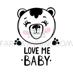 LOVE ME BEAR Baby Cartoon Clip Art Vector Illustration Set