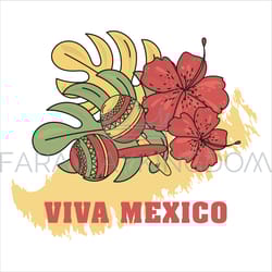 love mexico traditional folk latin vector illustration set